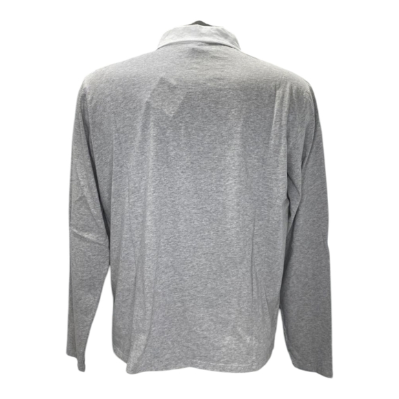 Kule Mens Polo Shirt Heather Gray Size L The Rugby Long Sleeve Buttoned Collar - Picture 3 of 11